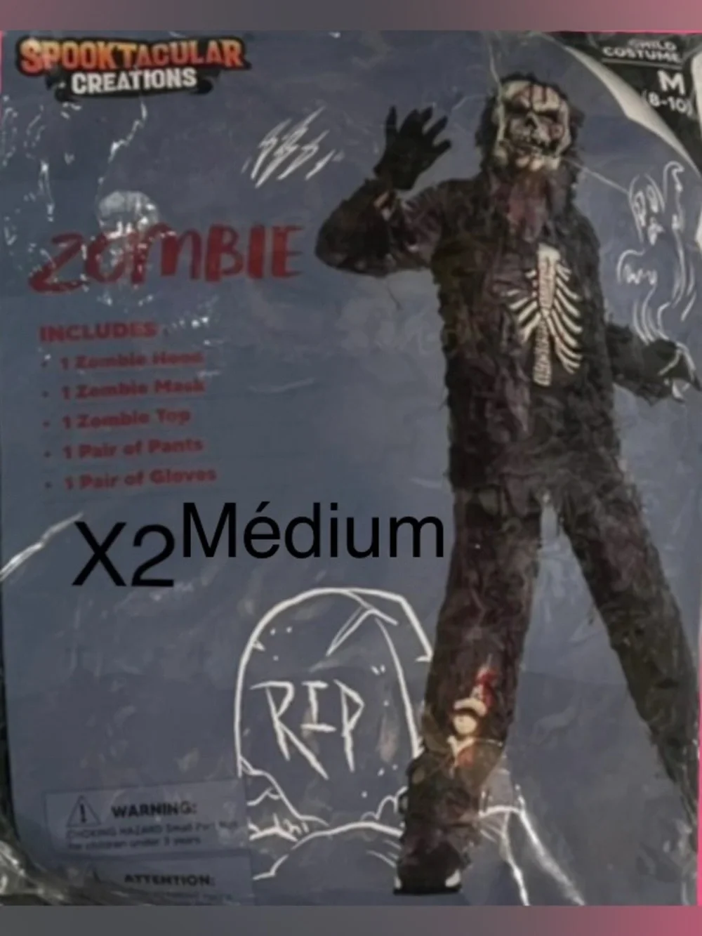 size medium Kids Zombie Costume - Black